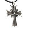 Trilogy Jewelry Pewter Gothic Cross Spiritual Pendant on Leather Necklace