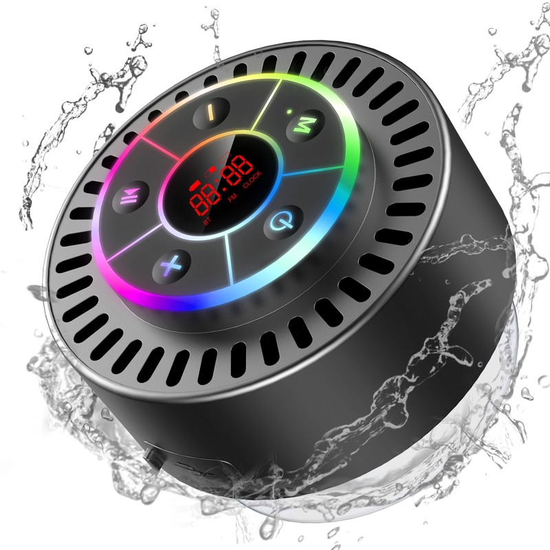 IPX7 Waterproof Bathroom BT Speaker Dustproof Shockproof LED Time Display