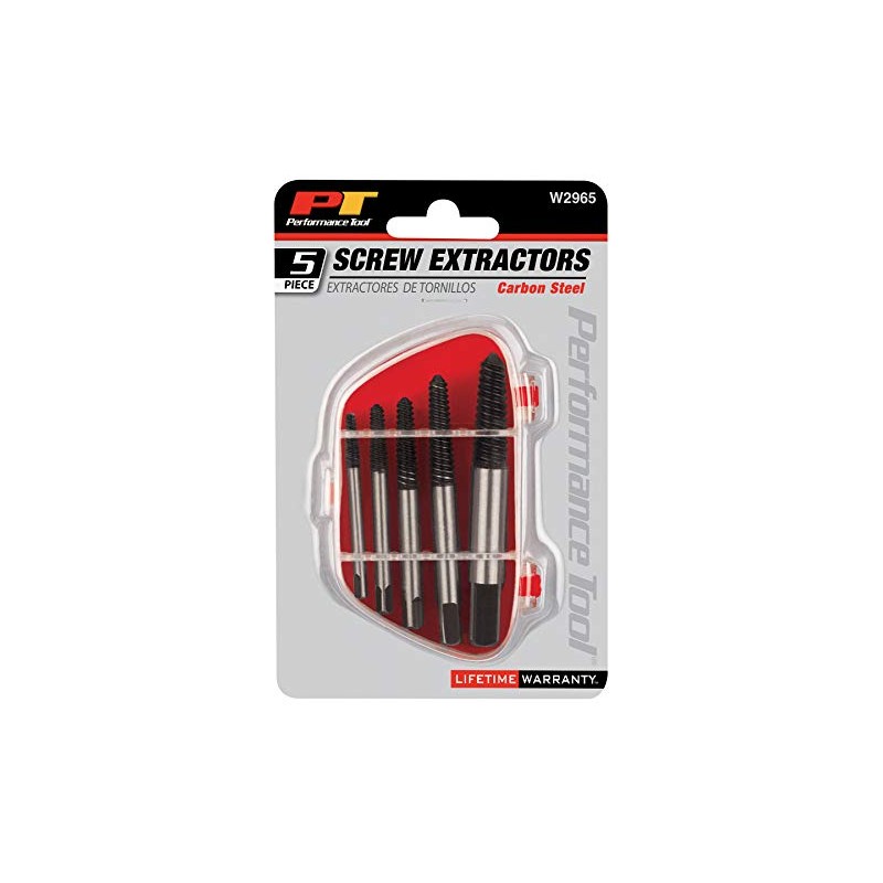 Performance Tool W2965 Screw Extractor Set, Removes damaged screws, broken