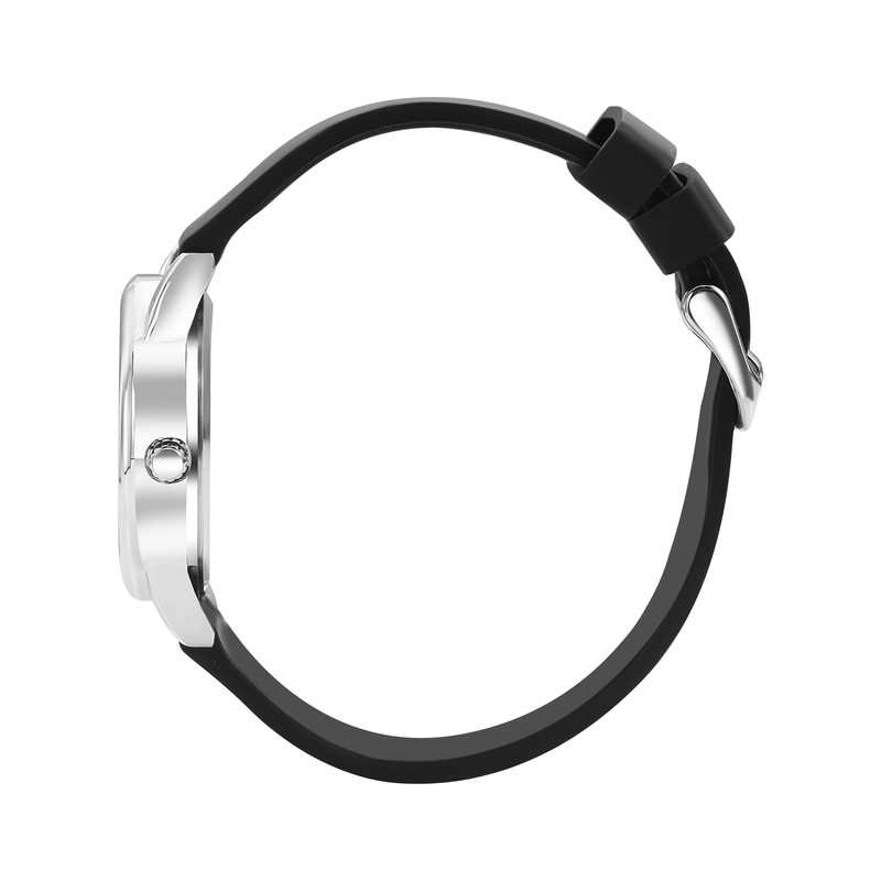 Womens Minimalist Watches Black Silicone Ultra Thin Analog Quartz Waterproof