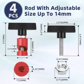 4 Pcs Car Hood Prop Struts Clamp Lift Support Clamp Hood Lift Support Clip 0.55 Inch Hood Strut Clamp for Car Rod Retaining Holder Tool (Red)