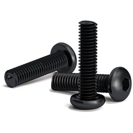 200pcs M3x12mm Black Round Head Hex Socket Key Bolts Alloy Class 10.9 Length 12mm Button Head ISO 7380 High Hardness Carbon Steel