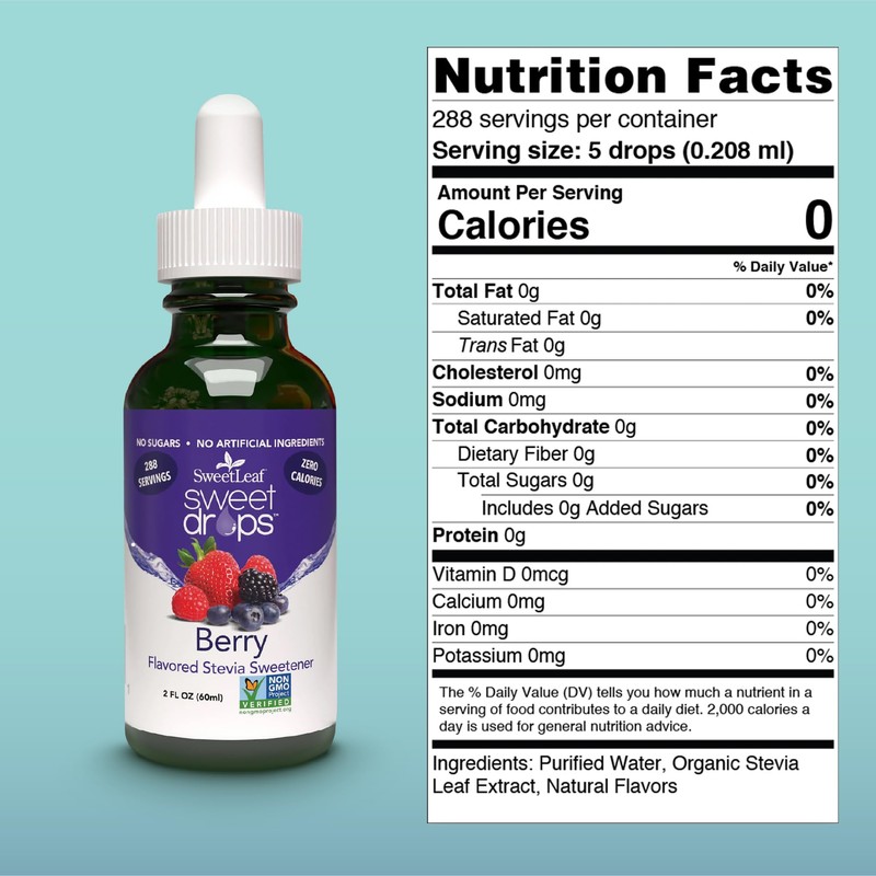SweetLeaf Sweet Drops - Flavored Stevia Liquid Sweetener, Organic Stevia