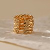 Jewlure 18K Gold-Plated Ring, Women's Fried Dough Twists Multi-Layer Ring,