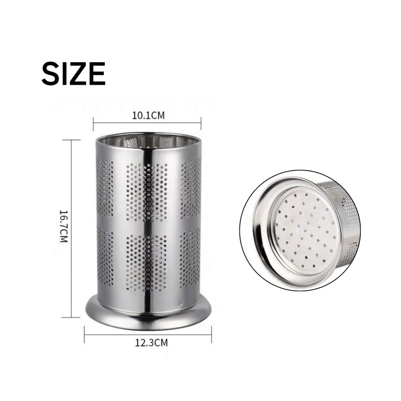 DIZLAS Chopstick Holder, Cutlery Stand, Stainless Steel, Drainer, Round, Chopsticks,