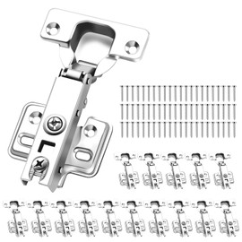 AWCBBT 16 Piezas Bisagras para Puertas de Cocina,Bisagras Recta de Cazoleta con 100 Tornillos,Extraíble y Ajustable Bisagras para Clóset de Sin Marco,para Cuarto de Baño,Cocina,Armario,Mueble Bisagras