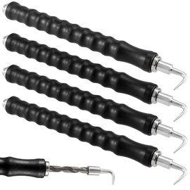 SEUNMUK 4 PCS Automatic Rebar Tie Wire Twister, Rebar Tie Wire Twister Tool with Ergonomic Rubber Handle Reinforced Spring for Construction, Home Improvement, Straight Hook, Black