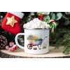 MAXIKIWI Langlebige Emaille-Kaffee- oder Tee-Camping-Tasse für drinnen und draußen, Frühlings-Schubkarre,