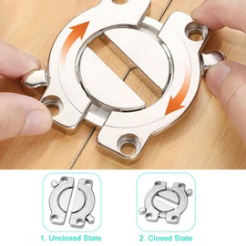 TNSLAND Pack of 2 Worktop Connectors, Worktop Connection Rail, Rotating Latch Table Top Connector, Zinc Alloy Furniture Fittings, Cross Connector for Office Desk, Dining Table, Desk