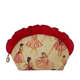 Gobelin Frill Pouch, Made in Japan ~ Ballerina ~, ballerina beige/red