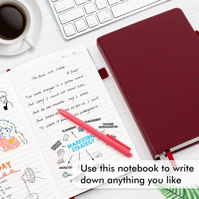 feela 3 Pack Notebooks Journals Bulk with 3 Black Pens,