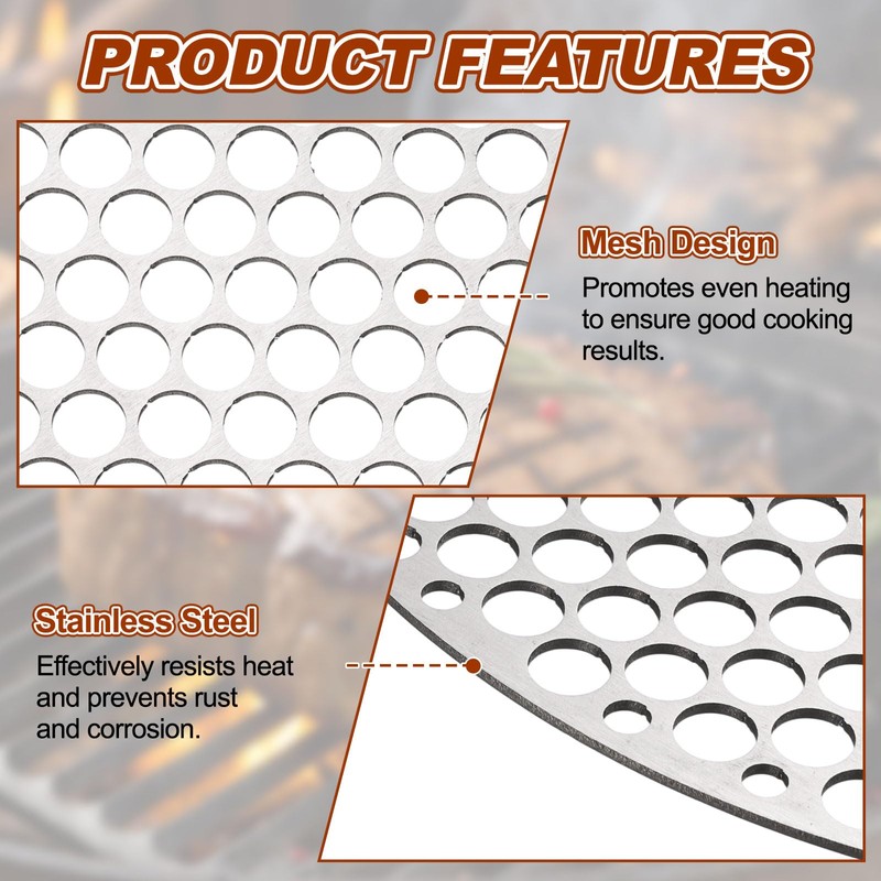 PATIKIL Round BBQ Grill Mesh Plate, 12 Inches (Approx. 11.8