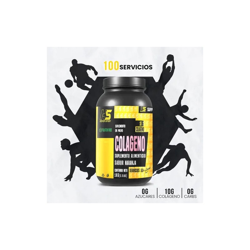 Colágeno Hidrolizado Polvo Hs Hiper Sport 1 Kg Sabores