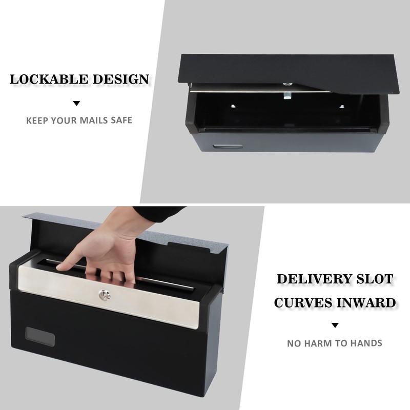 xydled Mailbox with Key Lock, Locking Wall Mount Mail Boxes