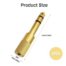 atnayo 4 Pcs Headphone Jack Adapter, 3.5mm to 6.35mm Audio Plug Adapter