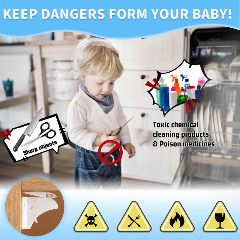 20 Pack Magnetic Cabinet Locks Baby Proofing - Baitiny Child