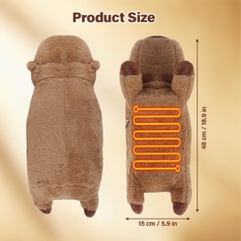 YANGUN Capybara Electric Blanket, Cuddly Blanket with Automatic Shut-Off, Electric Heat Cushion, Electric Heating Pad, USB for Period, Neck, Back, Shoulder, Belly