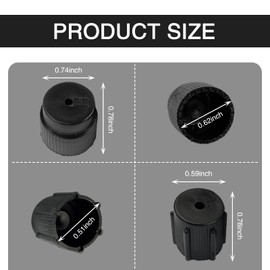 Flygun 10 PCS Car Air Conditioning Valve Core Cover Combination Set, ABS Plastic 16mm ID High Pressure Cap + 13mm ID Low Pressure Cap, Replacement Repair Parts, Suitable for Most Cars (Black)