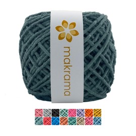 MAKRAMA Hilaza de Algodón 3mm Macramé 100 Metros Colores (Verde Musgo)