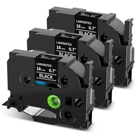 Upwinning Tze 345 Tapes 18 mm Black Compatible with Brother P touch Label Tapes Black 18 mm TZe-345, Tze 18 mm TZe345 Aze-345, Compatible with Brother P-touch D400 PTD410 P710BT E300VP, Pack of 3