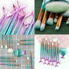 11PCS Makeup Brushes Set with Colorful Fish Tail Handle, Foundation