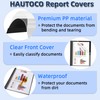 HAUTOCO 30 Pack Plastic Report Covers with 3-Prong Fasteners Clear