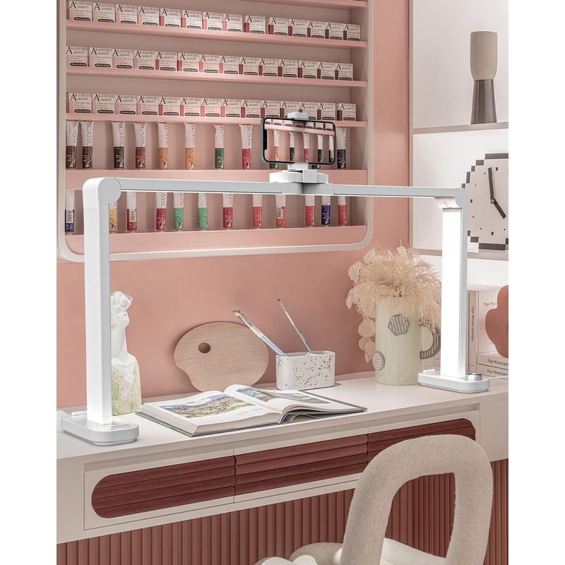 Nail Desk Lamp for Nail Tech, Foldable 34in 48W Half