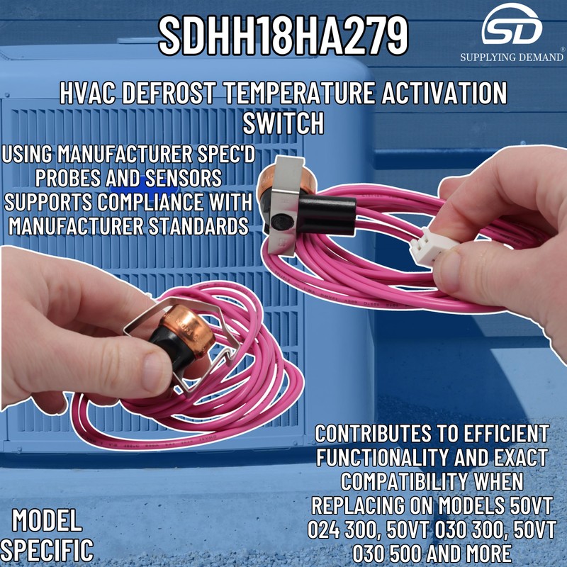 Supplying Demand HH18HA279 HVAC Defrost Temperature Activation Switch - Replaces