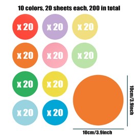 200 pcs 3.9Inch Round Cutouts Paper,3.9Inch Round Cut Outs Paper Circles Construction Paper Assorted Colors for DIY Projects Classroom Decoration Bulletin Board Paper (3.9 inch)