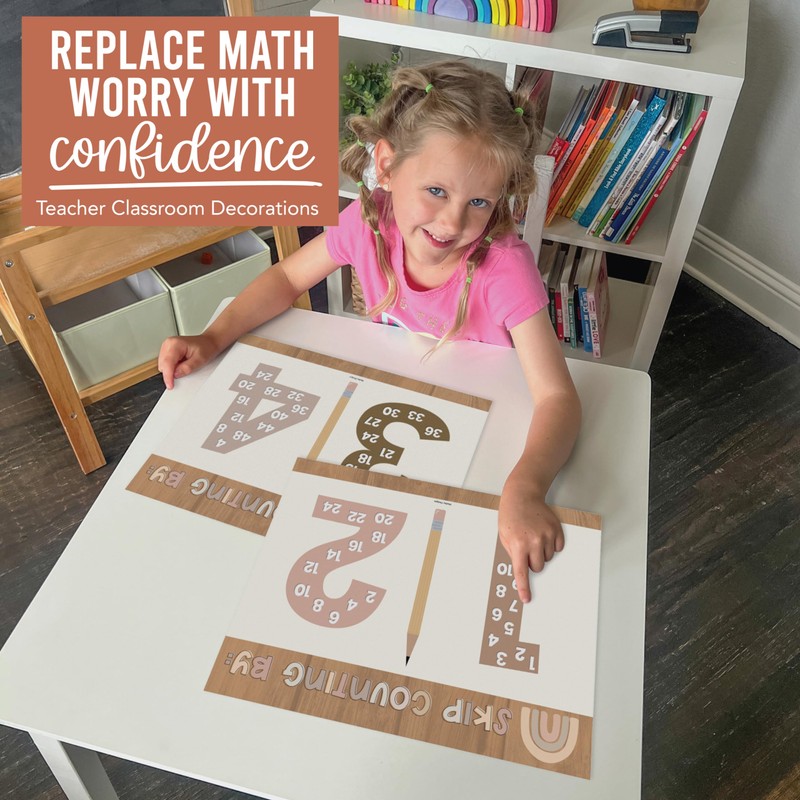 9 Boho Multiplication Chart Poster For Wall - Multiplication Poster