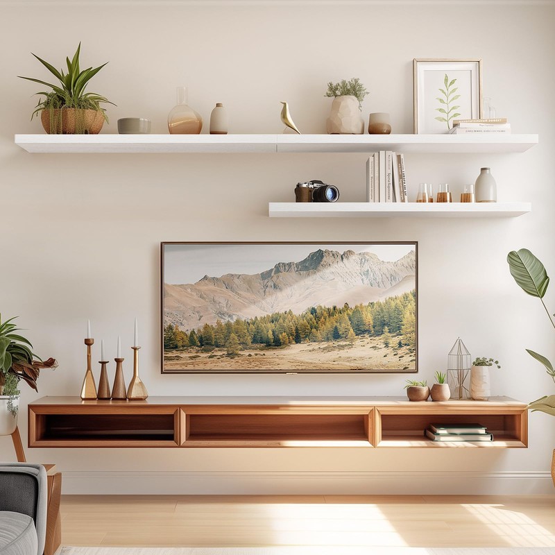 AMADA HOMEFURNISHING Floating Shelves, 32″ Large Wall Mounted Shelves for