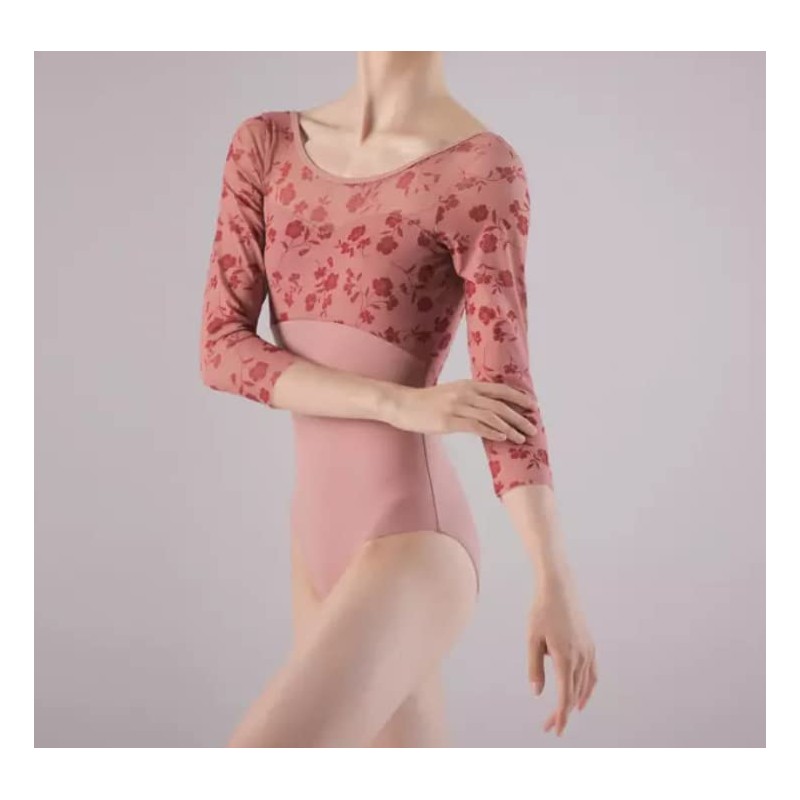 Pro Dance PLL012BA Women's Floral Print Long Sleeve Ballet Leotard,