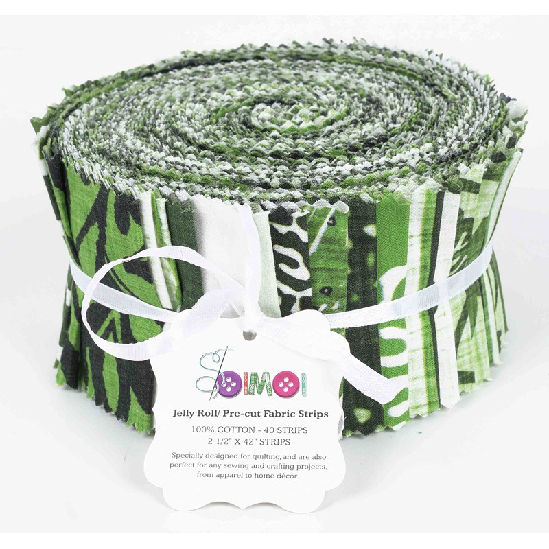 Soimoi 40Pcs Block Print Cotton Precut Fabrics For Quilting Craft