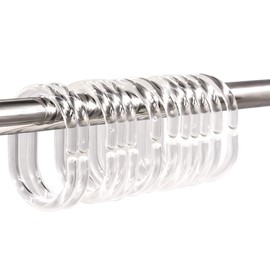 Top-Spring Plastic Shower Curtain Rings - Pack of 24, Clear