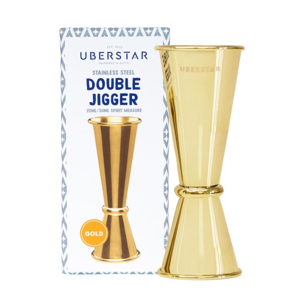 UBERSTAR Double Jigger Spirit Measure Gold | 25ml/50ml | Measuring