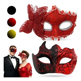 2 Antifaz Fiesta Mascaras Halloween Pareja Carnaval Cosplay
