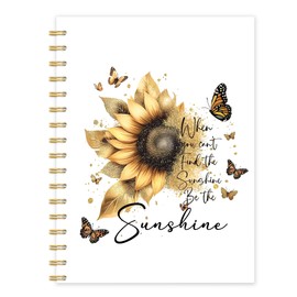 OTKBD Sunflower Inspirational Notebook, Inspirational Gifts for Women, Be the Sunshine Motivational Notebook, Sunflower Butterfly Journal, Motivational Gifts for Women, 5.5x8.3 Inch