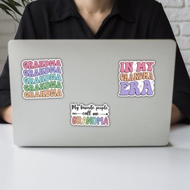 BAVAHA (3pcs) [3"x3"] Grandma Floral Stickers Nana Gigi Stickers Bulk in My Grandma Era Mother's Day Gifts for Grandma Vinyl Decal Decorations for Car Truck Laptop Windows Water Bottle Tumbler