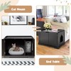 CHEFJOY Litter Box Enclosure, Wooden Litter Box Furniture w/Double Doors