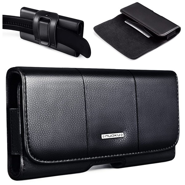 nuoku Men's Smartphone Pouch, Easy to Carry Leather, Mobile Pouch,
