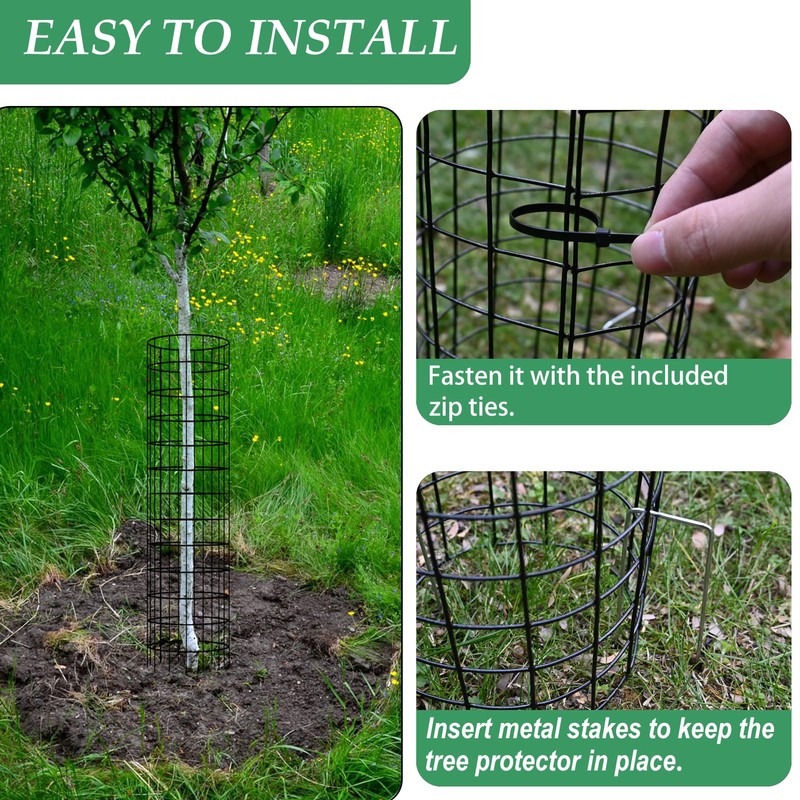 8-Pack Tree Trunk Wrap Protector, Heavy Duty Metal Mesh Bark