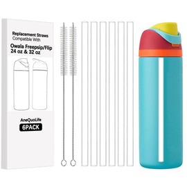 6Pack Replacement Straws for Owala 24oz & 32oz Free Sip & Flip Water Bottles – Replacement Plastic Straws Designed for Owala 24 oz & 32 oz Bottle - Owala Water Bottle Accessories