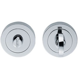 Thumbturn Lock and Release Handle - Concealed Fix - 67mm Spindle - Satin Chrome | Locking Thumb Turn and Release Handle - Screwless Rose - for Use with Lever on Rose Door Handles