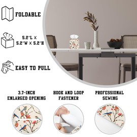 OHEGBXE Tissue Box Holder Bird on Blossoming Branch Square Leather Tissue Box Cover Modern Cube Facial Paper Cover Case for Bathroom Vanity Countertop Night Stands Tabletop