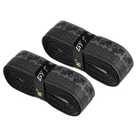 PATIKIL 5.9ft Racket Overgrip, 2 Pack PU Lengthen Grip Tape Non-Slip Absorb Sweat for Tennis Badminton Fishing Rod, Black