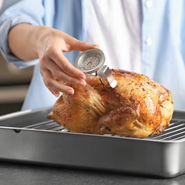 PRICE BEATER, Stainless Steel Oven Thermometer, Oven Thermometer Monitoring Temperature Gauge, Hang or Stand in Oven, Clear Dial, for Cooking, Kitchen Essentials (Oven Thermometer)