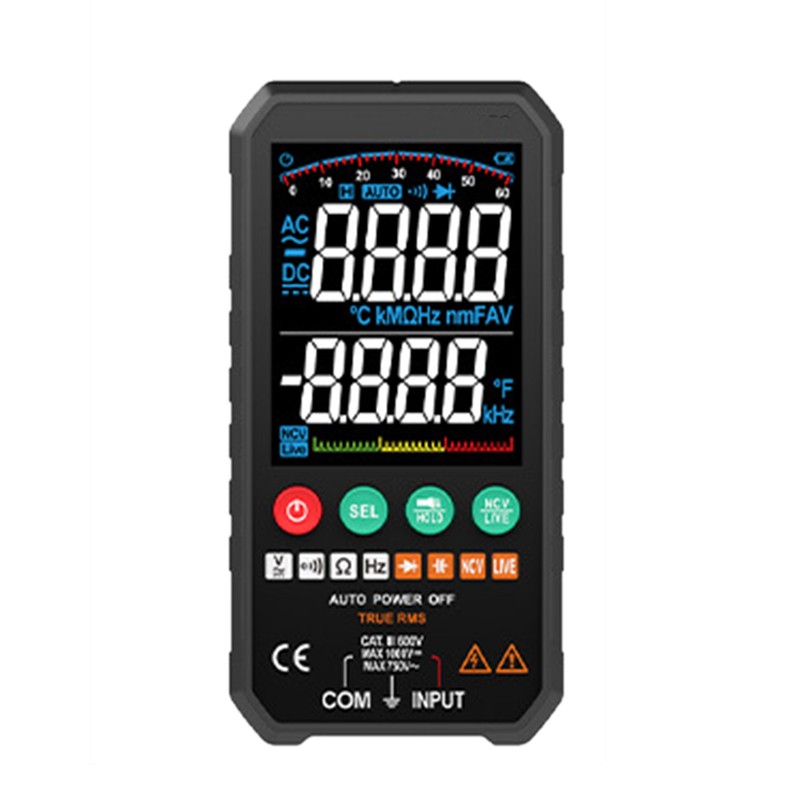 Multimeter Intelligent Counting Touch Screen Voltmeter with Temperature Test LCD