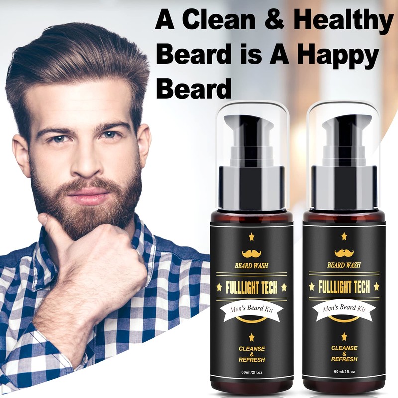 FULLLIGHT TECH Men's 2 Pack Beard Care Kit - Argan