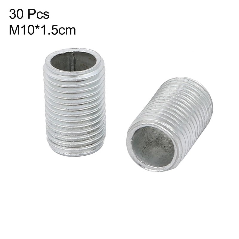 sourcing map Pack of 30 Lamp Pipe Nipples M10 Thread