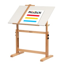 MEEDEN White Adjustable Drafting Table: 35.5" x 23.5" Art Drawing Desk with Height Adjustment - Solid Beech Wood Craft Painting Table - Large Tilting Table for Adults Artists Writing Working